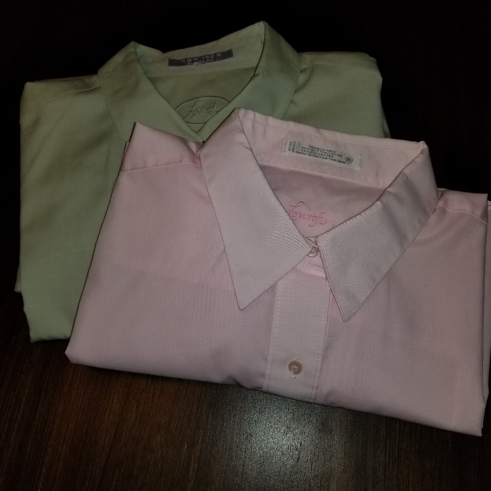 Two Foxcroft Wrinkle Free Blouses 16